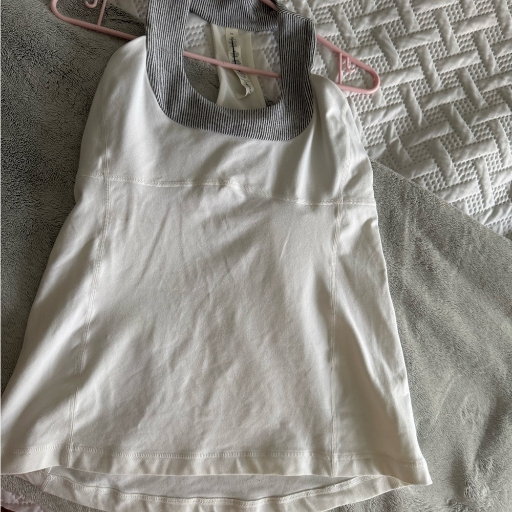 lululemon athletica White and Gray Tank Top